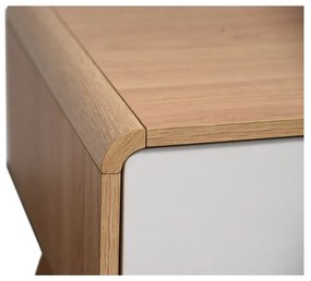 Бяла/естествена маса за телевизор от декор от дъб 100x40 cm Caitlin – Støraa