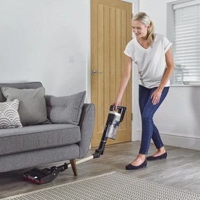 Вертикална прахосмукачка Shark Stratos True Pet Flexology IZ400EUT, 309W, 0.7L, Автономия 60 мин, Clean Sense IQ, Pet Pro, LED, Powerfins, Тъмносив/шампанско