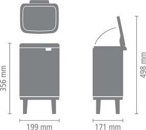 Кош за боклук Brabantia Bo Small Hi 1006641, 4 л, Плавно и безшумно отваряне, Противоплъзгаща основа, Черен
