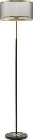 Черна/златистa подова лампа с текстилен абажур (височина 153 cm) Levels – Mauro Ferretti
