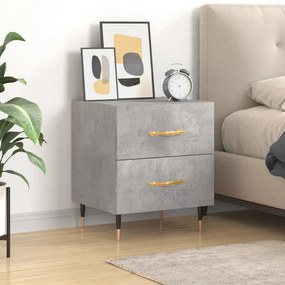 827268 vidaXL Нощно шкафче, бетонно сиво, 40x35x47,5 см, инженерно дърво