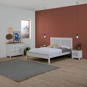 Бяла дървена нощна масичка Bruna - Marckeric