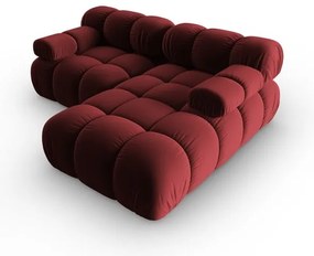 Ъглов диван от червено кадифе (десен ъгъл) Bellis - Micadoni Home