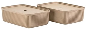 Светлокафяви кутии за съхранение в комплект 2 бр. с капаци 48x32x20,5 cm Pulp – Zone