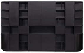 Черен модулен шкаф за книги от борова дървесина 78x210 cm Finca - WOOOD