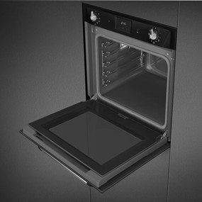 Фурна за вграждане Smeg SOP6900TN, 3000W, 68 л, Клас A, 9 функции и 5 нива на готвене, Самопочистване, Таймер, 30-280C, Черен