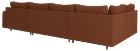 Ъглов диван от рипсено кадифе в тухлен цвят (десен ъгъл) Ariella – Ropez