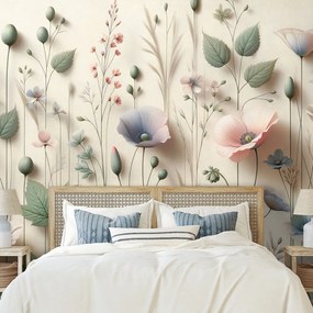 Тапет – Пастелни полски цветя