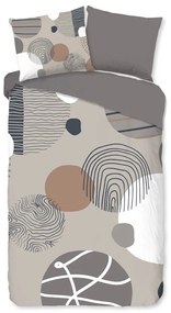 Сиво единично удължено памучно спално бельо 140x220 cm Hendrik – Good Morning