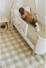 Зелен ръчно изработен памучен детски килим подходящ за пране 90x120 cm Vichy – Lorena Canals