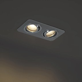 Заоблен вграден прожектор Gunmetal GU10 50mm Въртящ се и накланящ се IP44 2-светлини - Alberto