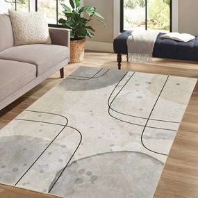 Сиво-кремав килим подходящ за пране 160x230 cm Simple Lines – Mila Home