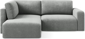 Сив шенилов сгъваем/с място за съхранение ъглов диван (ляв ъгъл/L форма) Kona – Makamii