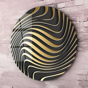 Кръгло стъклено пано Златни вълни