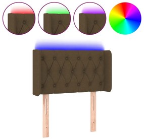 3123549 vidaXL LED Горна табла за легло, тъмнокафява, 83x16x78/88 см, плат