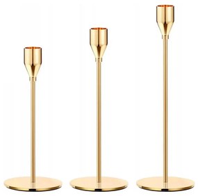 Комплект от 3 златни свещници