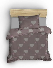 Сиво-розово единично спално бельо 140x200 cm Herz – Mijolnir