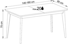 Маса Molto разширяема-Fusiko