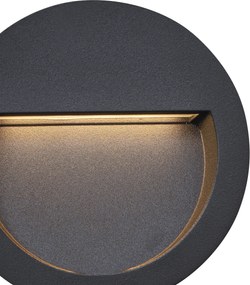 Комплект от 6 модерни вградени стенни лампи черни, включително LED IP65 - Gem