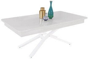 Разтегателна маса с повдигащ механизъм МЕГАРА - бяло хайглос