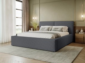 Тапицирано легло Santos-Тъмно сиво-200 x 200