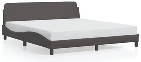 373241 vidaXL Рамка за легло Dover, сива, 180x200 см, изкуствена кожа
