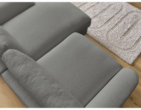 Тъмносив ъглов диван от прежда с примки от букле (десен ъгъл) Leonore – Bobochic Paris