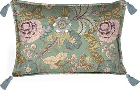 Зелена възглавница , 50 x 35 cm Japanese Flowers - Velvet Atelier