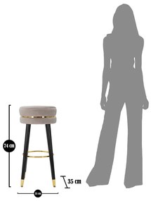 Светлосив тапициран бар стол (височина на седалката 74 cm) Paris – Mauro Ferretti