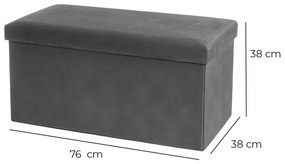 Тъмносива кадифена табуретка Estela – Casa Selección