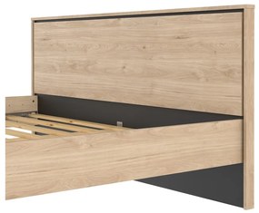 Двойно легло от дъбов декор с включена подматрачна рамка в естествен цвят 180x200 cm Ry – Tvilum