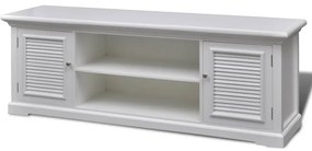 241373 vidaXL ТВ поставка, бяла, дърво