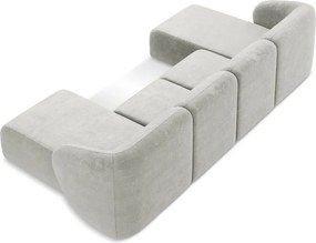 Светлосив шенилов ъглов диван (U форма) Lani – Makamii