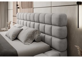 Сиво двойно легло 180x200 cm тапицирано с място за съхранение с включена подматрачна рамка Dizzle – ELTAP