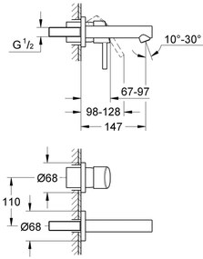 Тоалетна стенен кран Grohe Concetto