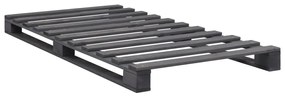 285248 vidaXL Палетна рамка за легло, сива, бор масив, 90х200 см