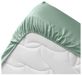 Светлозелен еластичен чаршаф от органичен памук 140x190 cm Biolina – douceur d'intérieur