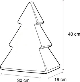 Коледна подова лампа бяла 40см с LED слънчева и презареждаща се RGBW - Pinus