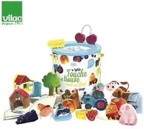 Vilac - Дървени фигурки игра за усещания Ферма 2410