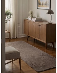 Ръчно изработена вълнена пътека кафяво-сива 80x300 cm Eleni Taupe – Hanse Home