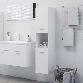 804997 vidaXL Шкаф за баня, бял, 30x30x130 см, инженерно дърво