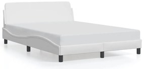 373159 vidaXL Рамка за легло с табла, бяла, 120x200 см, изкуствена кожа
