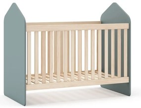 Детско креватче 60x120 cm от декор от бор в естествен цвят/сиво-зелено Estefania – Marckeric