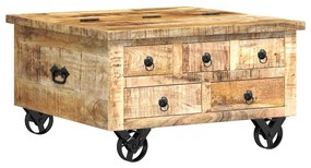 243979 vidaXL Маса за кафе грубо мангово дърво 70x70x40 см