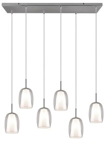 Висяща лампа със стъклен абажур в сребристо Barret - Trio Select