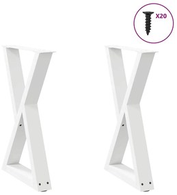 4012717 vidaXL Крака за трапезна маса, 2 бр., бели, 50 x (72-73,3) см, стомана