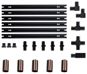 Модерна релсова система за осветление с 5 прожектора тъмно бронз 1-фазов GU10 35mm - Iconic Ruby