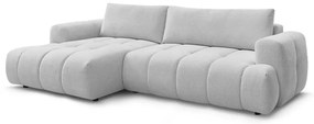 Светлосив сгъваем/с място за съхранение ъглов диван (ляв ъгъл) Fuji – Bobochic Paris