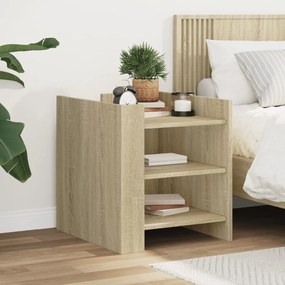 848292 vidaXL Нощно шкафче, сонома дъб, 45x50x50 см, инженерно дърво