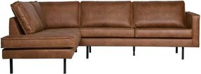 Кафяв ъглов диван от изкуствена кожа (ляв ъгъл/L форма) Rodeo – WOOOD